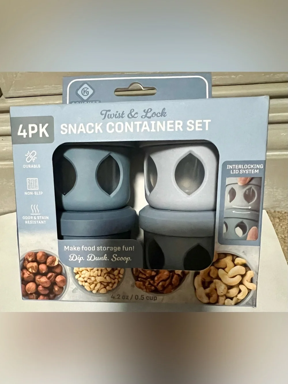 Twist & Lock Blue Snack Container Set - Unbranded